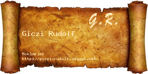 Giczi Rudolf névjegykártya